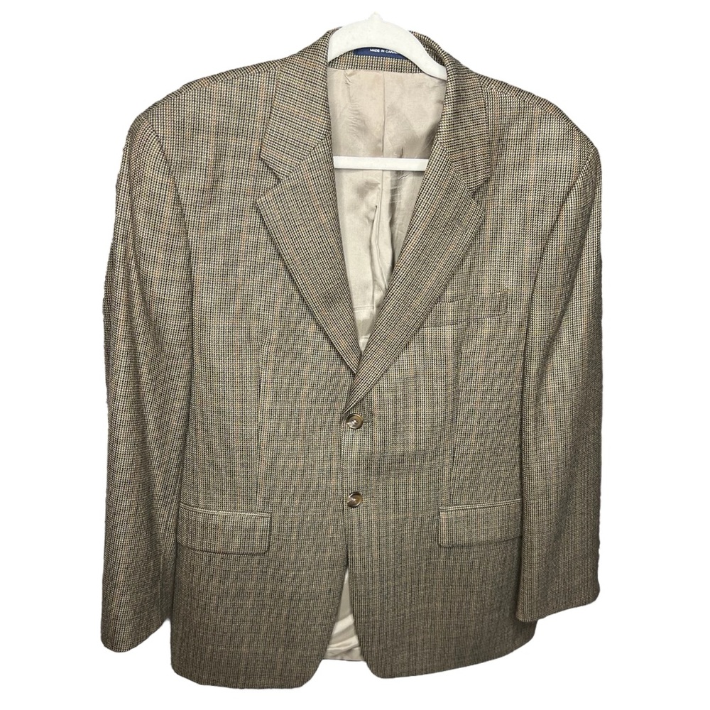 100% Lambs Wool Olive Ralph Lauren Sport Jacket Blazer Men’s Size 40S Tweed